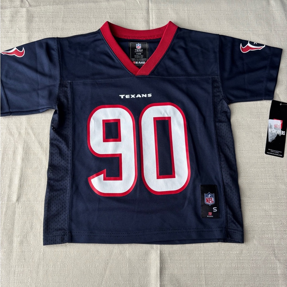 NWT Boys NFL Team Apparel Houston Texans Jadeveon Clowney Youth Jersey Size 4